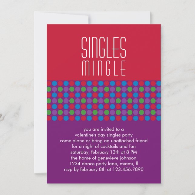 Valentine's Day Singles Party Invitation (Front)