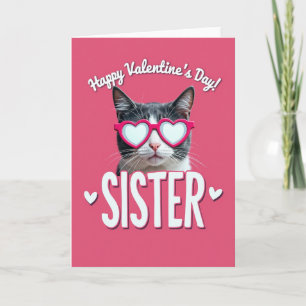 Valentines Day Sister Cat Card
