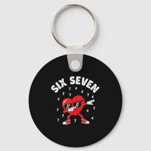 Valentines Day Six Seven 6 7 Meme Dab Heart Funny  Key Ring