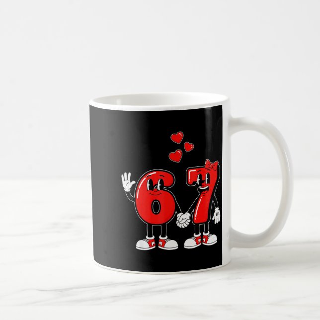 Valentine's Day Six Seven Hearts 6 7 Meme Gen Alph Coffee Mug (Right)