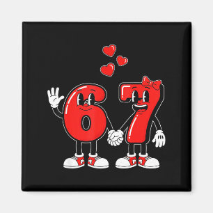 Valentine's Day Six Seven Hearts 6 7 Meme Gen Alph Magnet