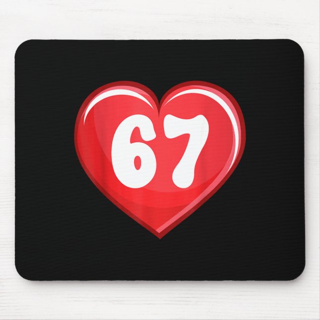 Valentine's Day Six Seven Hearts 6 7 Meme Gen Alph Mouse Pad (Front)