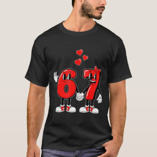 Valentine's Day Six Seven Hearts 6 7 Meme Gen Alph T-Shirt