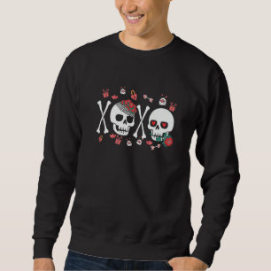 Valentine's Day Skeleton Dead Inside Xoxo Cute Cre Sweatshirt