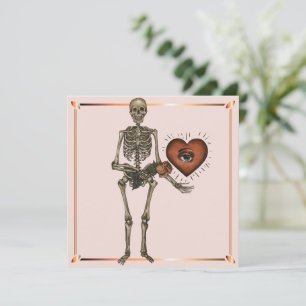 Valentine's Day Skeleton Heart Chic Holiday Card