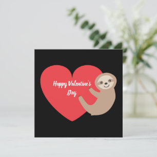 Valentine's Day Sloth  Holiday Card