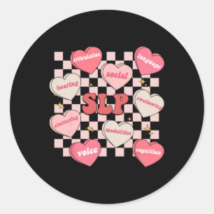 Valentine's Day Slp Candy Heart Speech Therapy Spe Classic Round Sticker