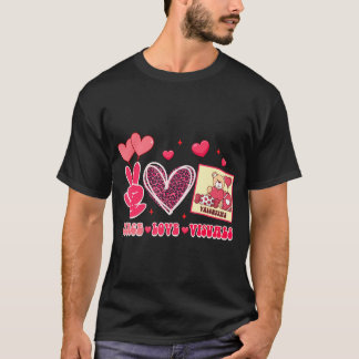 Valentines Day Slp Speech Pathologist Peace Love V T-Shirt