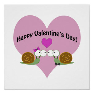 Valentines Day Snails Poster