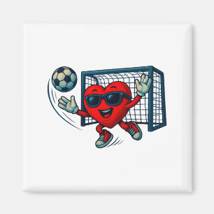 Valentines Day Soccer Goalkeeper Funny Heart Boys Magnet