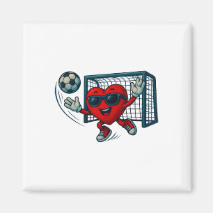 Valentines Day Soccer Goalkeeper Funny Heart Boys Magnet