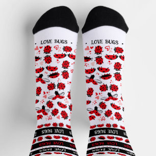 Valentine's day socks. Crazy fun Love bugs Socks