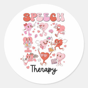 Valentines Day Speech Therapy Therapist Slpa Slp V Classic Round Sticker
