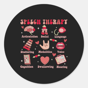 Valentines Day Speech Therapy Therapist Slpa Slp V Classic Round Sticker