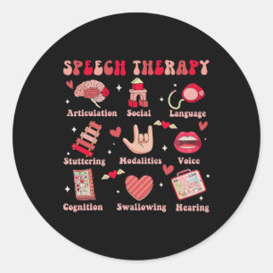 Valentines Day Speech Therapy Therapist Slpa Slp V Classic Round Sticker