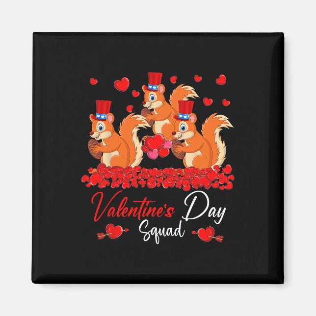 Valentine's Day Squad Three Cute Squirrels Zoo Ani Magnet (Front)