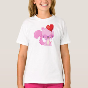 Valentine's Day Squirrel, Pink Squirrel, Glasses T-Shirt