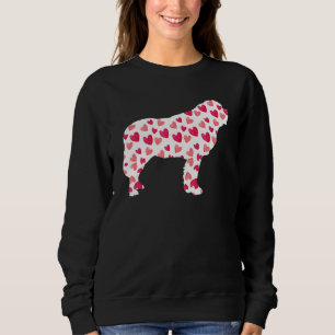 Valentines Day St Bernard Hearts Puppy Dog Lover Sweatshirt
