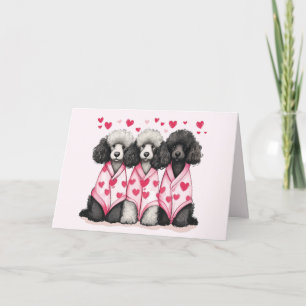 Valentines Day Standard Poodle Dogs Holiday Card