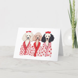 Valentines Day Standard Poodle Dogs Holiday Card