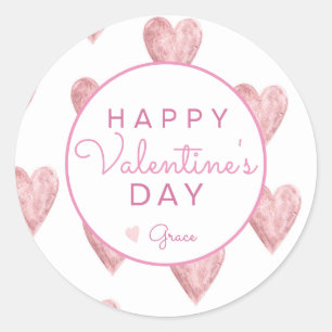 Valentine's Day Sticker, Heart Sticker, Classic Round Sticker