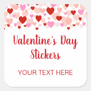 Valentine's Day Sticker Tags with Heart Border