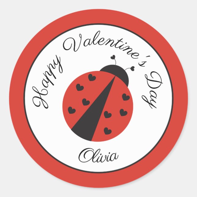 Valentine's Day stickers for classroom favours (Front)
