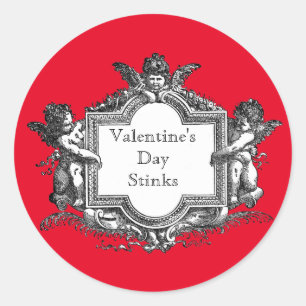 Valentine's Day Stinks Classic Round Sticker