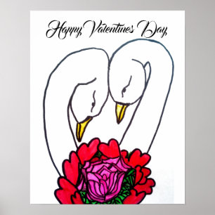 VALENTINES DAY SWANS poster