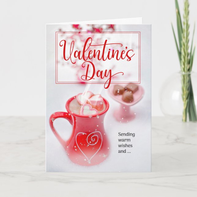 Valentine's Day Sweets and Warm Cocoa Treats Holiday Card (Front)