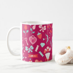 Valentine's Day Symbols Heart Candy Cupids Arrow Coffee Mug