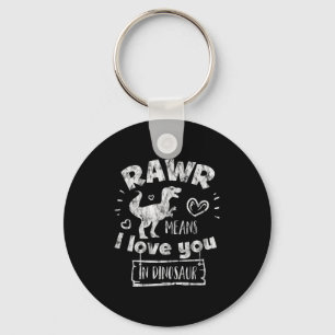 Valentine's Day T-rex Rawr Means I Love You In Din Key Ring