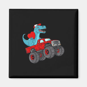 Valentines Day T Rex Riding Monster Truck Toddler  Magnet