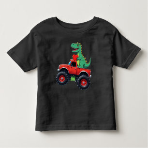 Valentines Day T Rex Riding Monster Truck Toddler Toddler T-Shirt