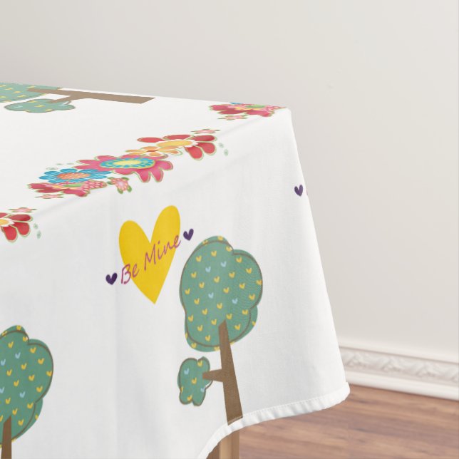 Valentine's Day Tablecloth Be Mine Hearts  (In Situ)