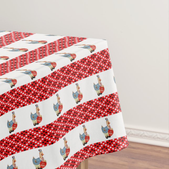 Valentine's Day Tablecloth Duck (In Situ)