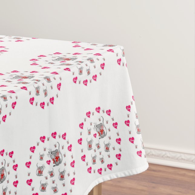 Valentine's Day Tablecloth Mice (In Situ)