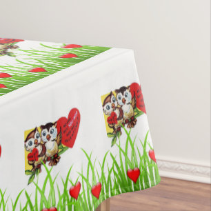 Valentine's Day Tablecloth Owl