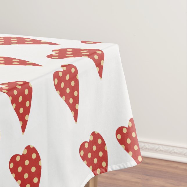 Valentine's Day Tablecloth Polkadot Hearts  (In Situ)