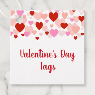 Valentine's Day Tag, Red and Pink Heart Border Favour Tags