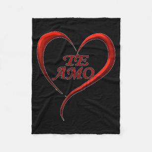 Valentines Day Te Amo Spani-shirt  Fleece Blanket