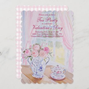 Valentine's Day Tea Party Editable Invitation 