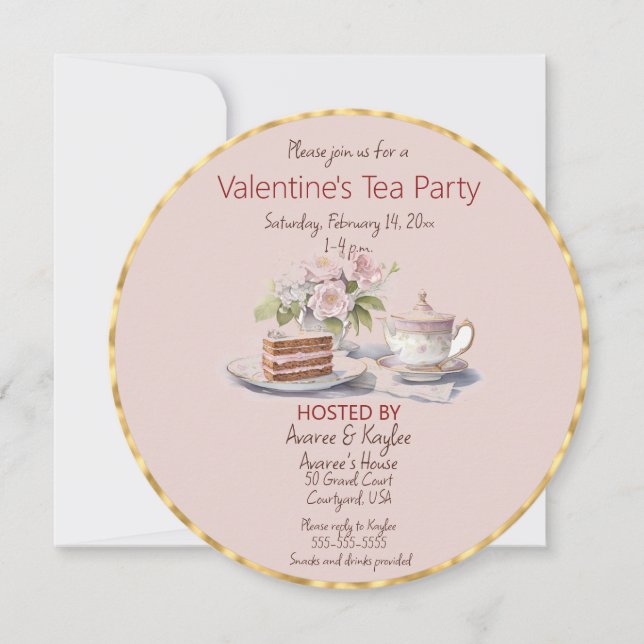 Valentine's Day Tea Party Invitation (Front)