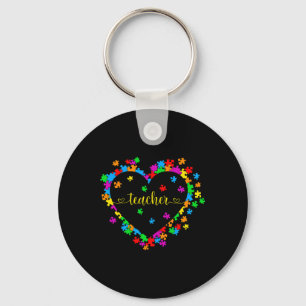 Valentines Day Teacher Autism Awareness 100 Days H Key Ring