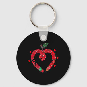 Valentine's Day Teacher Heart Women Inspirational  Key Ring