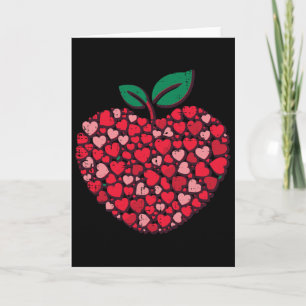 Valentines Day Teacher Hearts Apple Love Teach Wom Card