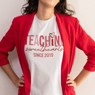 Valentine's Day Teaching Sweethearts Since Year Tri-Blend Shirt