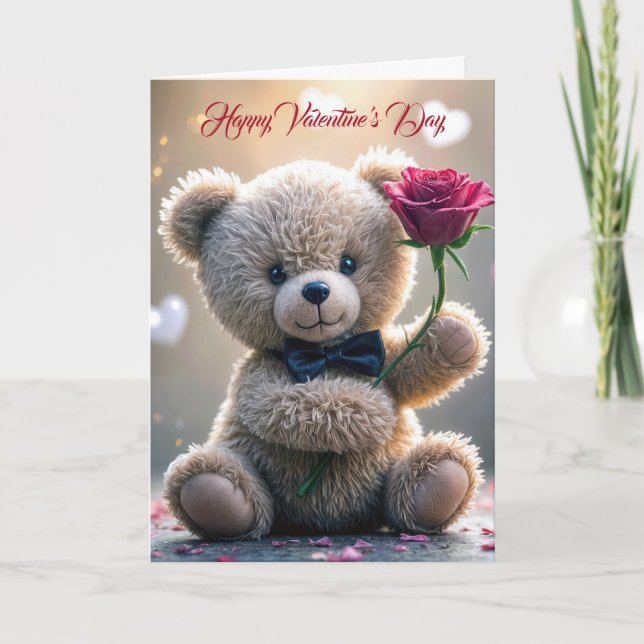 Valentine's Day Teddy Bear Card (Front)