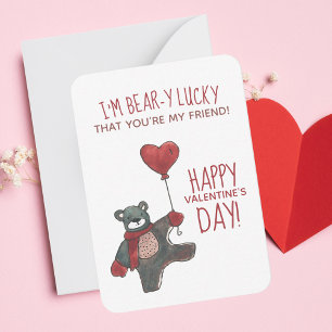 Valentine's Day Teddy Bear Classroom Card
