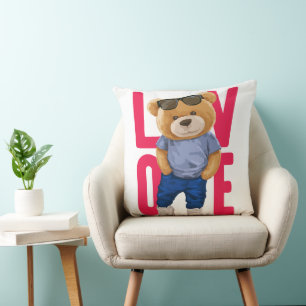 Valentine's Day Teddy Bear Love Design Cushion